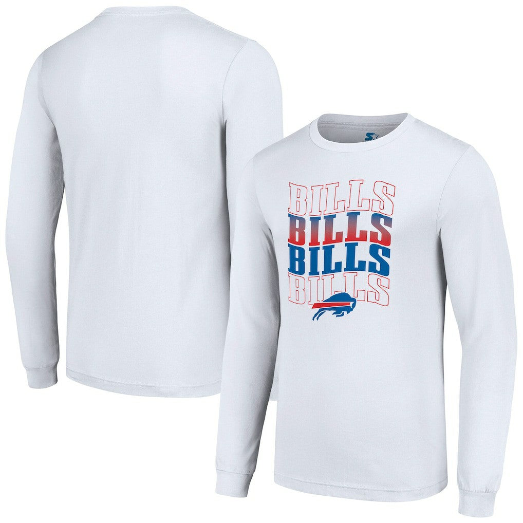 Buffalo Bills Starter Team Name Graphic Long Sleeve T-Shirt White | NFL