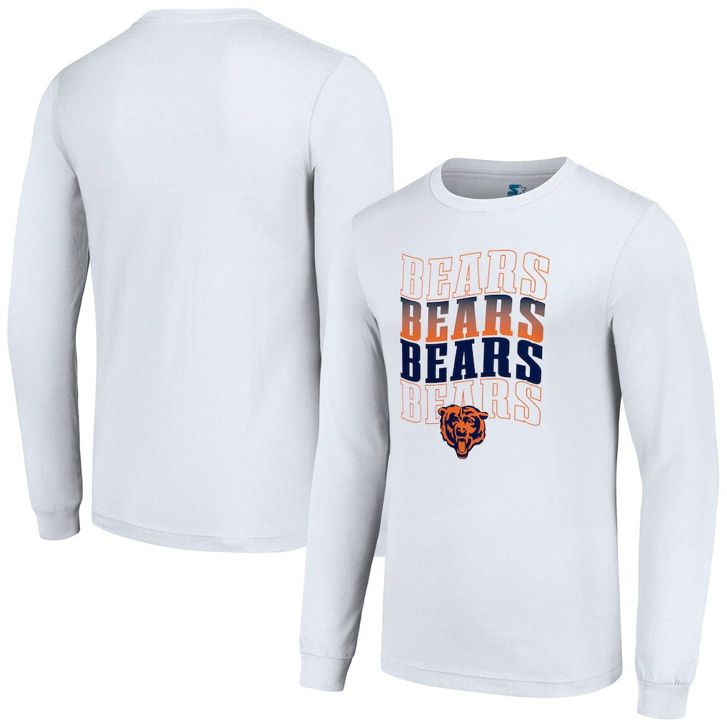Chicago Bears Starter Team Name Graphic Long Sleeve T-Shirt White | NFL