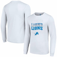 Detroit Lions Starter Team Name Graphic Long Sleeve T-Shirt White | NFL