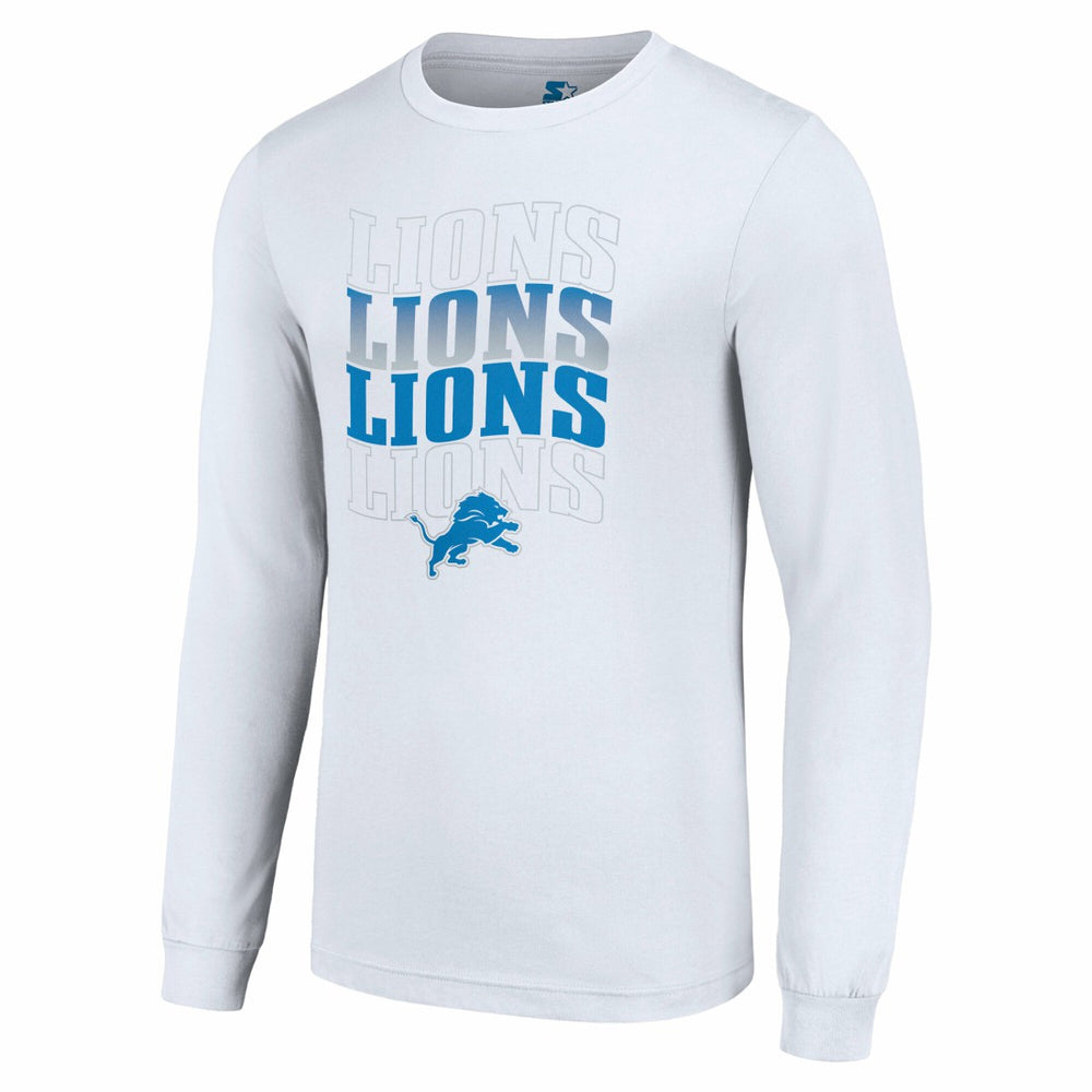 Detroit Lions Starter Team Name Graphic Long Sleeve T-Shirt White | NFL