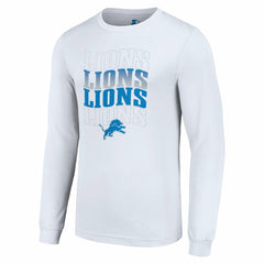Detroit Lions Starter Team Name Graphic Long Sleeve T-Shirt White | NFL