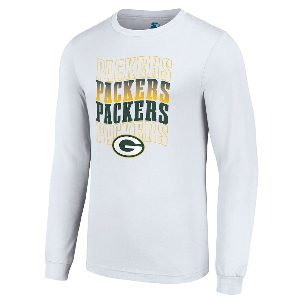 Green Bay Packers Starter Team Name Graphic Long Sleeve T-Shirt White | NFL