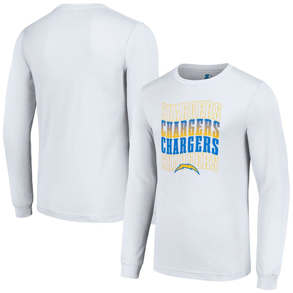 Los Angeles Chargers Starter Team Name Graphic Long Sleeve T-Shirt White | NFL