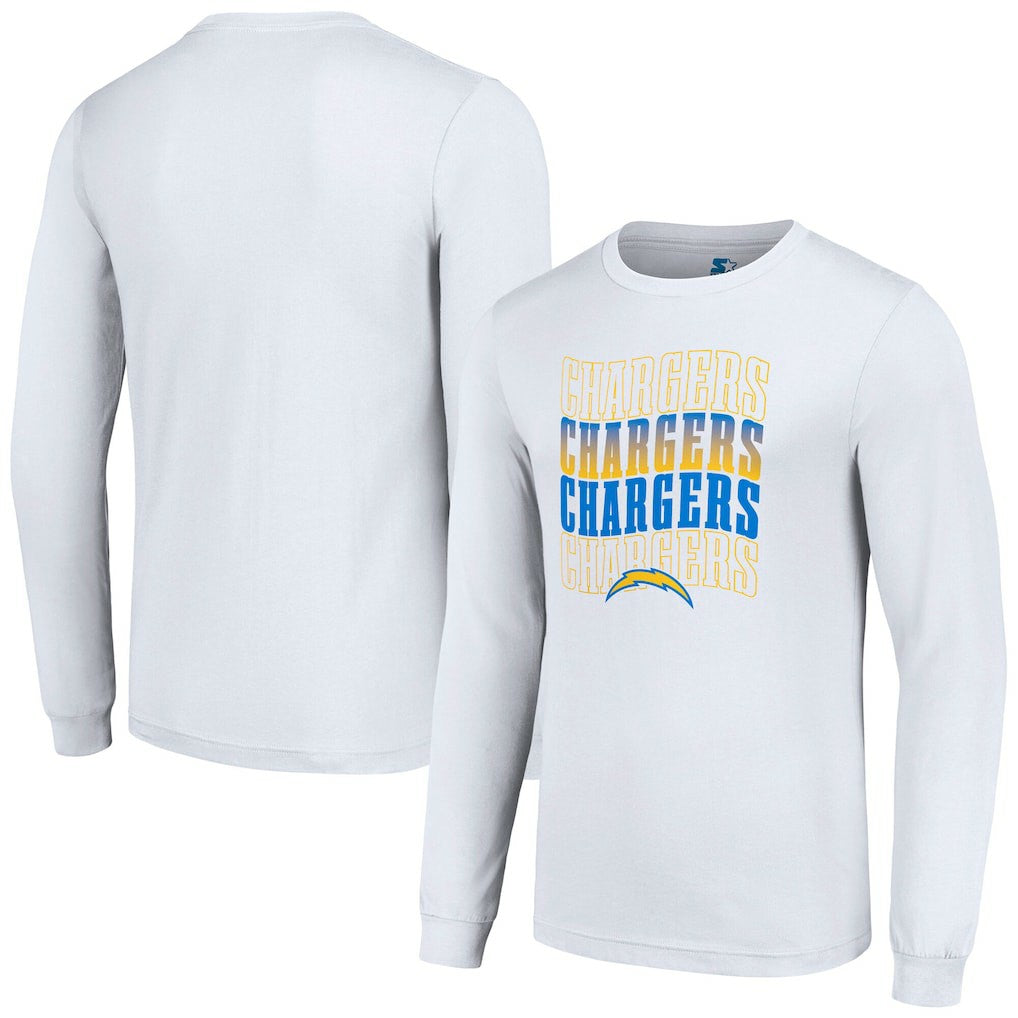 Los Angeles Chargers Starter Team Name Graphic Long Sleeve T-Shirt White | NFL