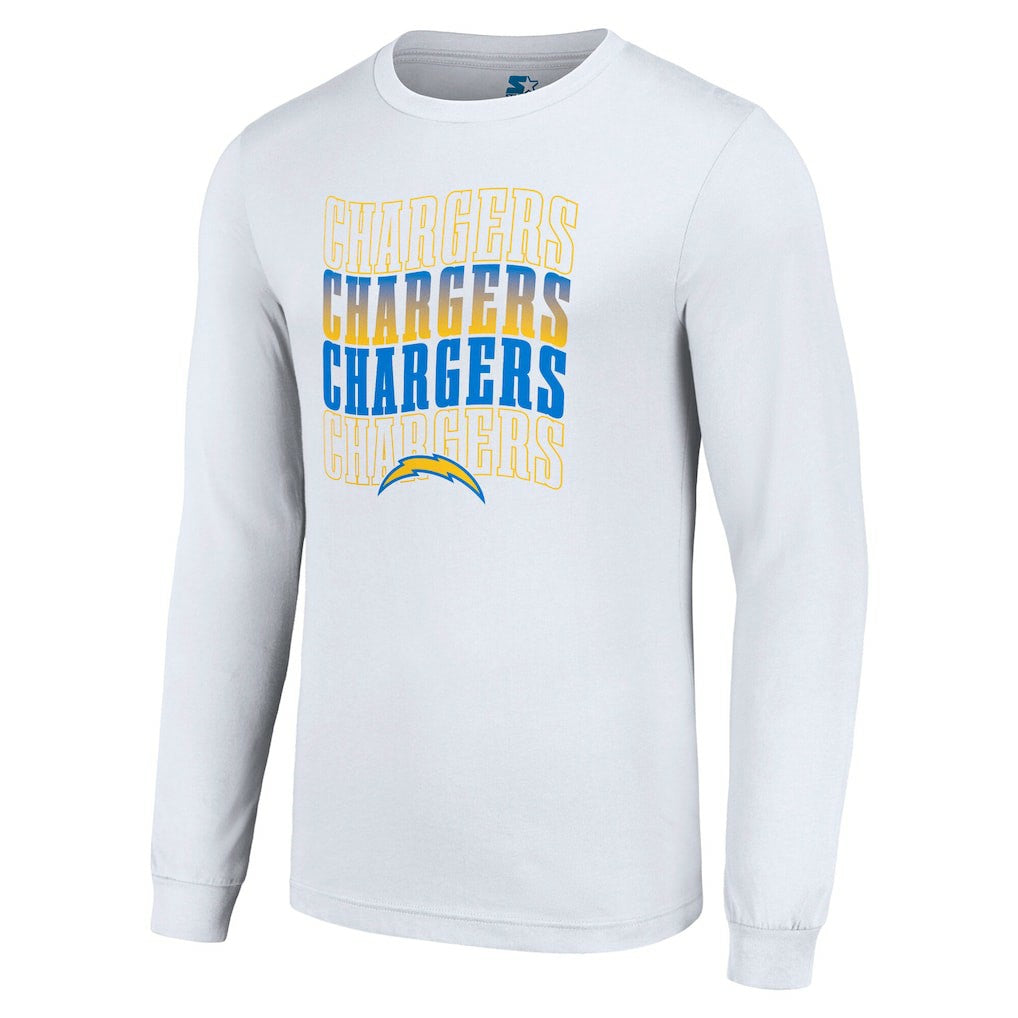 Los Angeles Chargers Starter Team Name Graphic Long Sleeve T-Shirt White | NFL