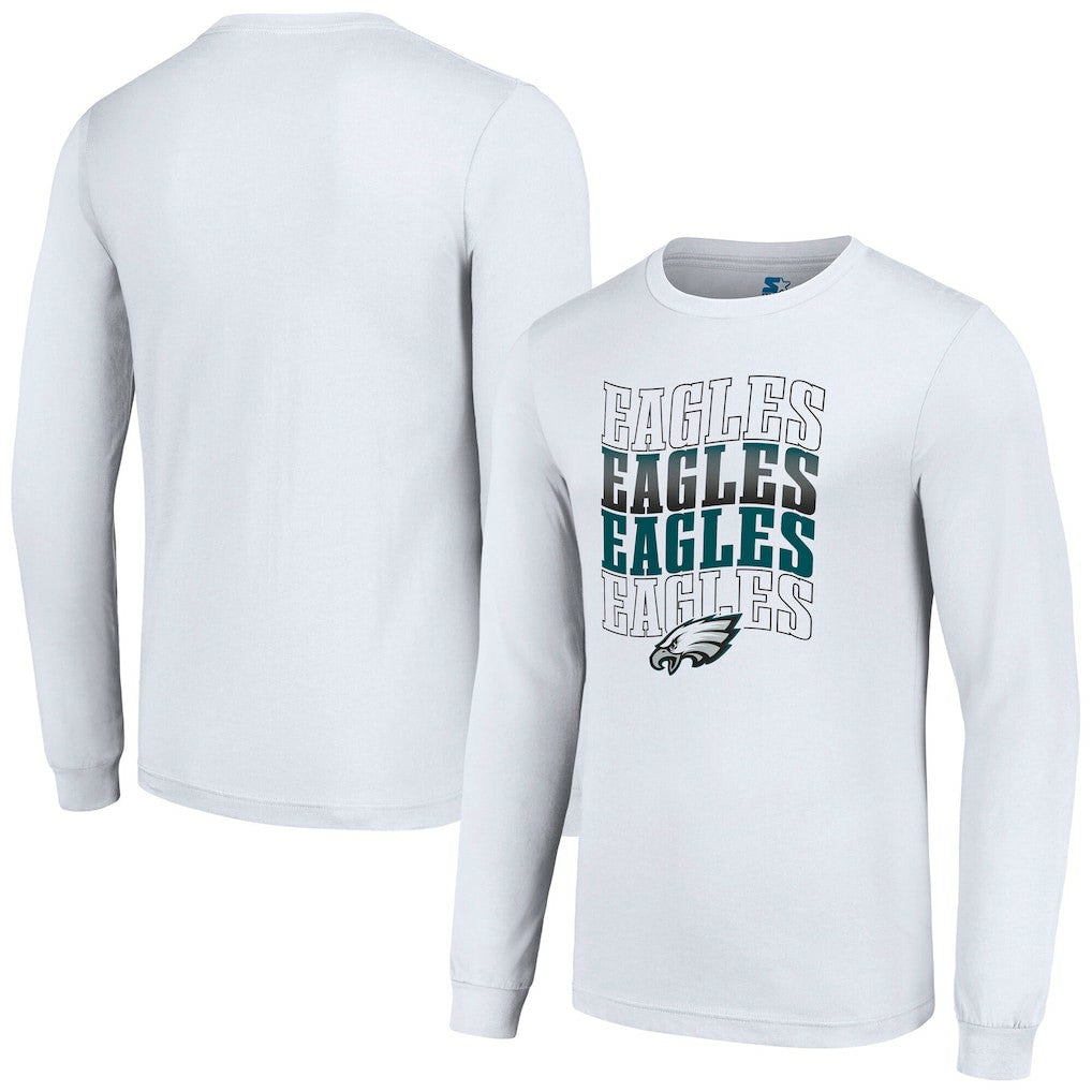 Philadelphia Eagles Starter Team Name Graphic Long Sleeve T-Shirt White | NFL