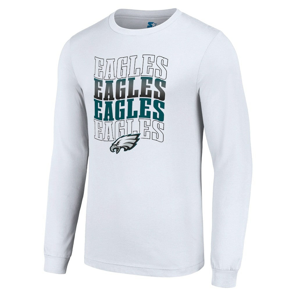 Philadelphia Eagles Starter Team Name Graphic Long Sleeve T-Shirt White | NFL