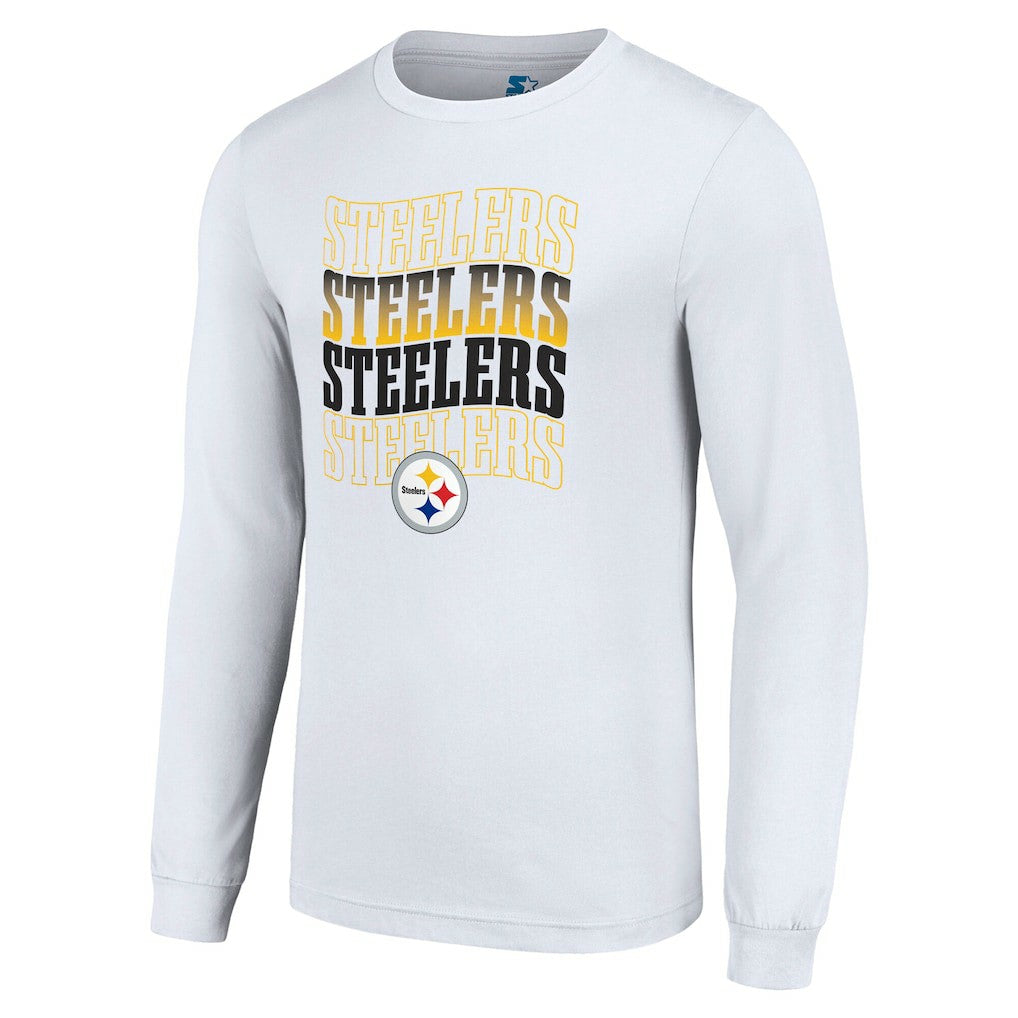 Pittsburgh Steelers Starter Team Name Graphic Long Sleeve T-Shirt White | NFL
