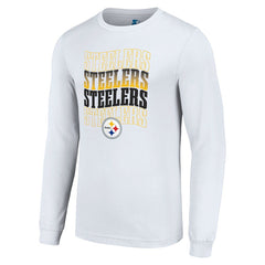 Pittsburgh Steelers Starter Team Name Graphic Long Sleeve T-Shirt White | NFL