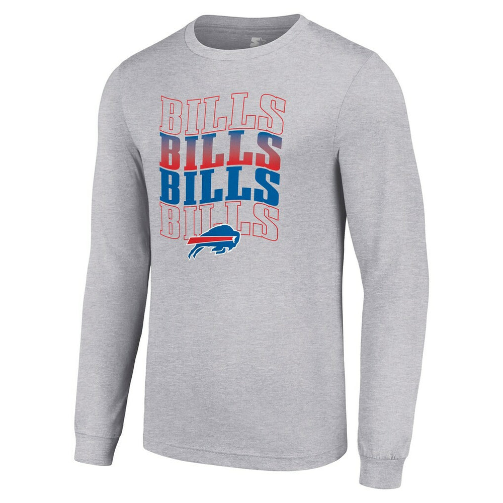Buffalo Bills Starter Team Name Graphic Long Sleeve T-Shirt Heather Gray | NFL