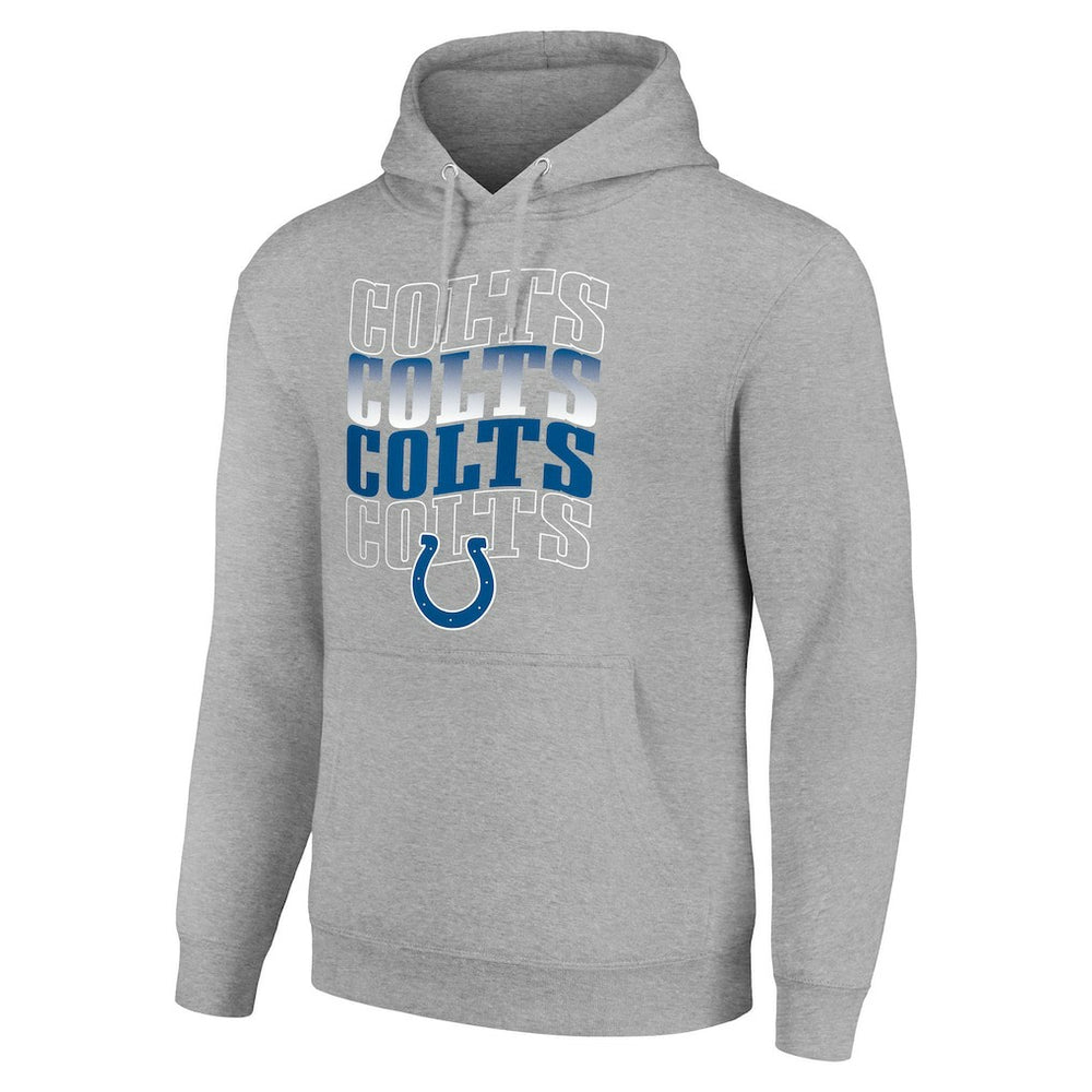 Indianapolis Colts Starter Four Team Name Logo Fleece Pullover Hoodie Heather Gray | NFL