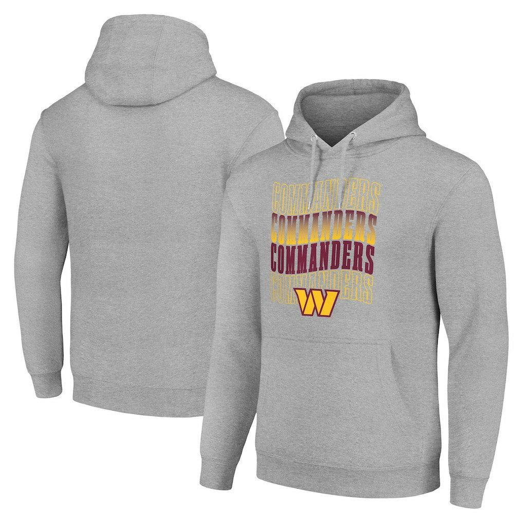 Washington Commanders Starter Four Team Name Logo Fleece Pullover Hoodie Heather Gray | NFL