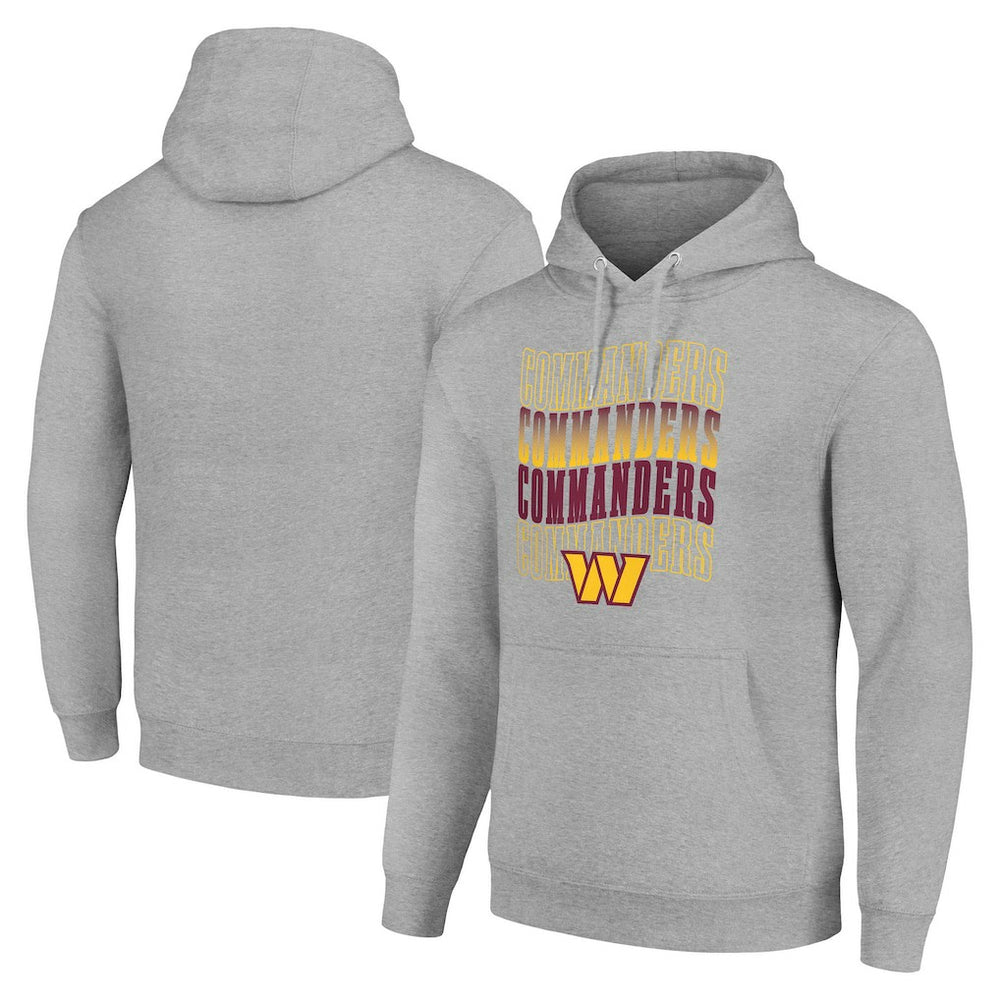 Washington Commanders Starter Four Team Name Logo Fleece Pullover Hoodie Heather Gray | NFL