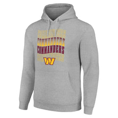 Washington Commanders Starter Four Team Name Logo Fleece Pullover Hoodie Heather Gray | NFL