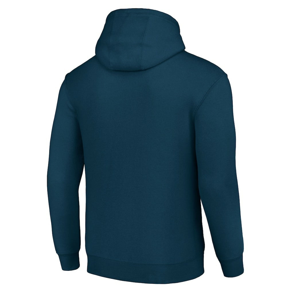Denver Broncos Starter Four Team Name Logo Fleece Pullover Hoodie Navy | NFL