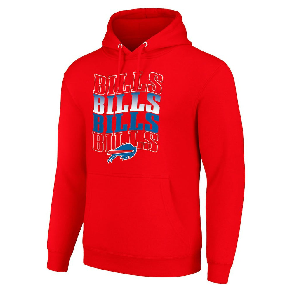 Buffalo Bills Starter Four Team Name Logo Fleece Pullover Hoodie Red | NFL