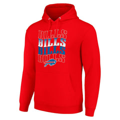 Buffalo Bills Starter Four Team Name Logo Fleece Pullover Hoodie Red | NFL