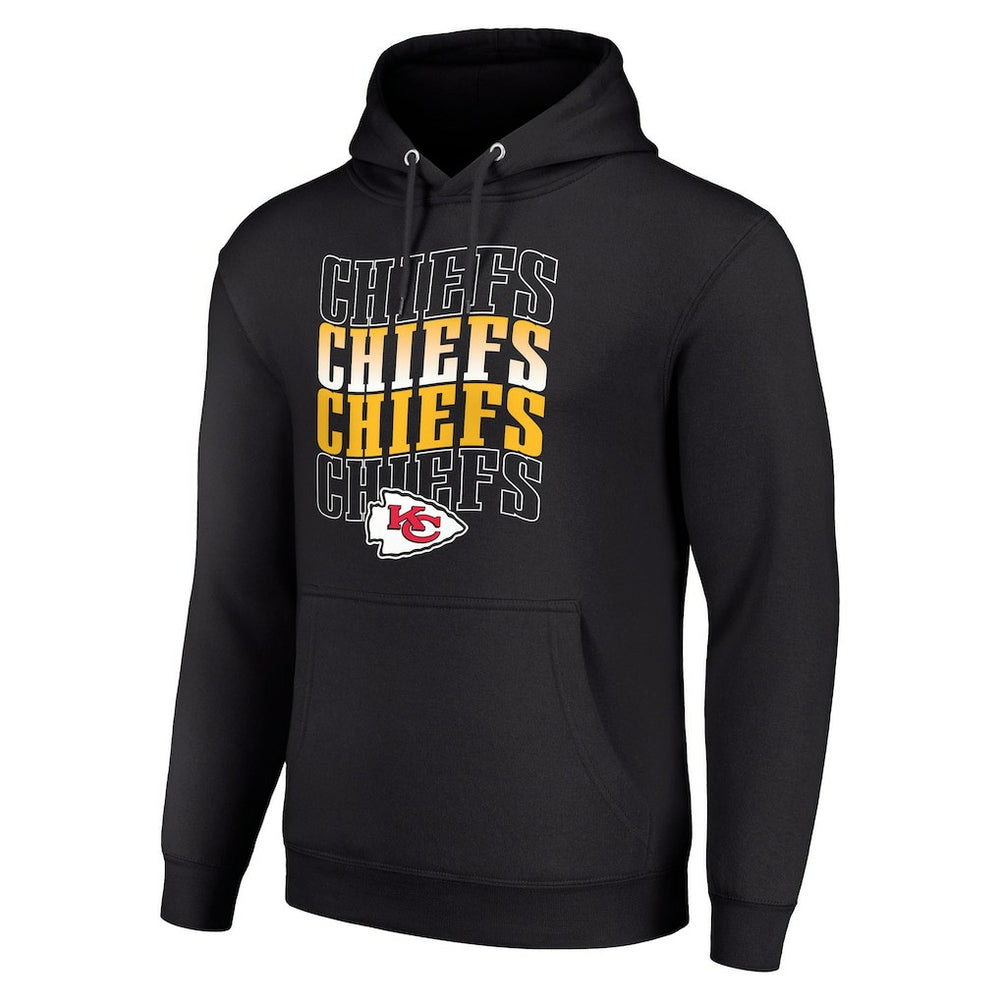 Kansas City Chiefs Starter Four Team Name Logo Fleece Pullover Hoodie Black | NFL