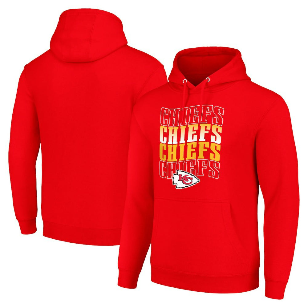 Kansas City Chiefs Starter Four Team Name Logo Fleece Pullover Hoodie Red | NFL