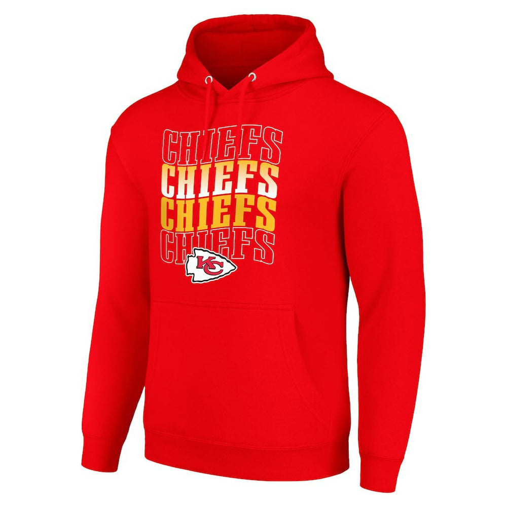 Kansas City Chiefs Starter Four Team Name Logo Fleece Pullover Hoodie Red | NFL