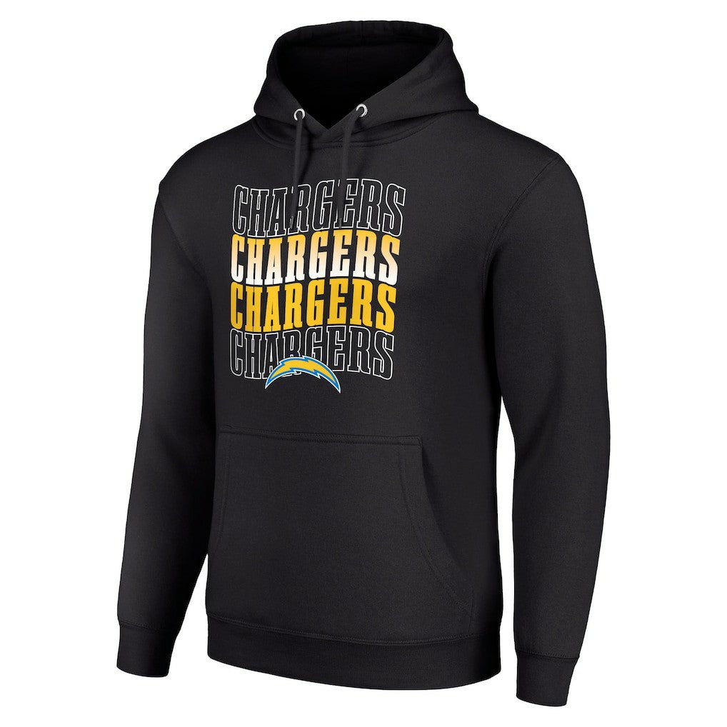 Los Angeles Chargers Starter Four Team Name Logo Fleece Pullover Hoodie Black | NFL