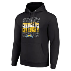 Los Angeles Chargers Starter Four Team Name Logo Fleece Pullover Hoodie Black | NFL