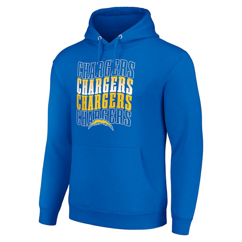 Los Angeles Chargers Starter Four Team Name Logo Fleece Pullover Hoodie Royal | NFL