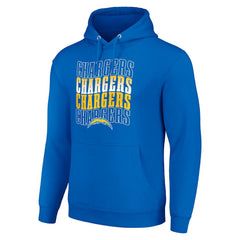 Los Angeles Chargers Starter Four Team Name Logo Fleece Pullover Hoodie Royal | NFL