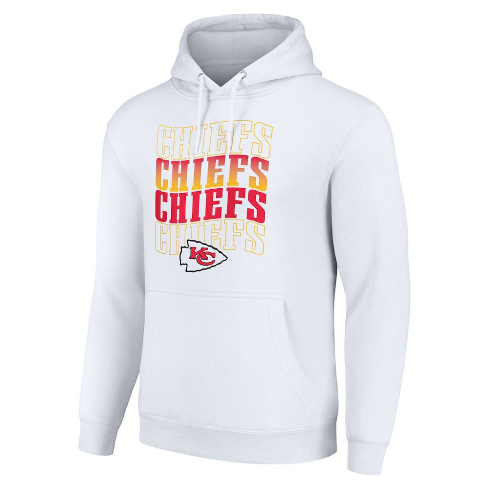 Kansas City Chiefs Starter Four Team Name Logo Fleece Pullover Hoodie White | NFL