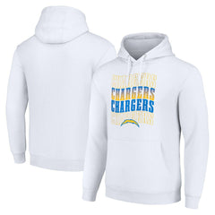 Los Angeles Chargers Starter Four Team Name Logo Fleece Pullover Hoodie White | NFL