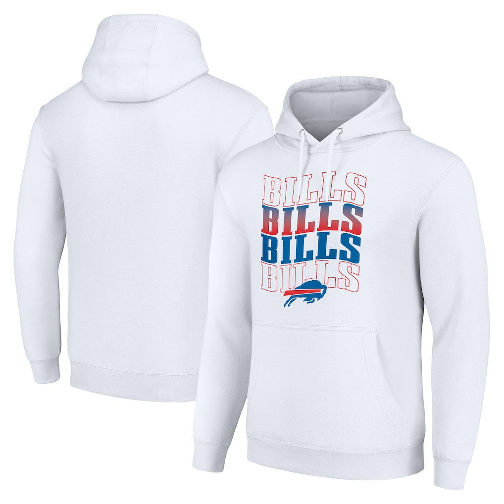 Buffalo Bills Starter Four Team Name Logo Fleece Pullover Hoodie White | NFL