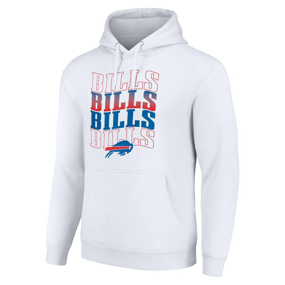 Buffalo Bills Starter Four Team Name Logo Fleece Pullover Hoodie White | NFL