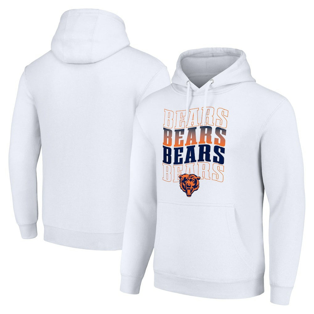 Chicago Bears Starter Four Team Name Logo Fleece Pullover Hoodie White | NFL