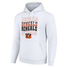 Cincinnati Bengals Starter Four Team Name Logo Fleece Pullover Hoodie White | NFL