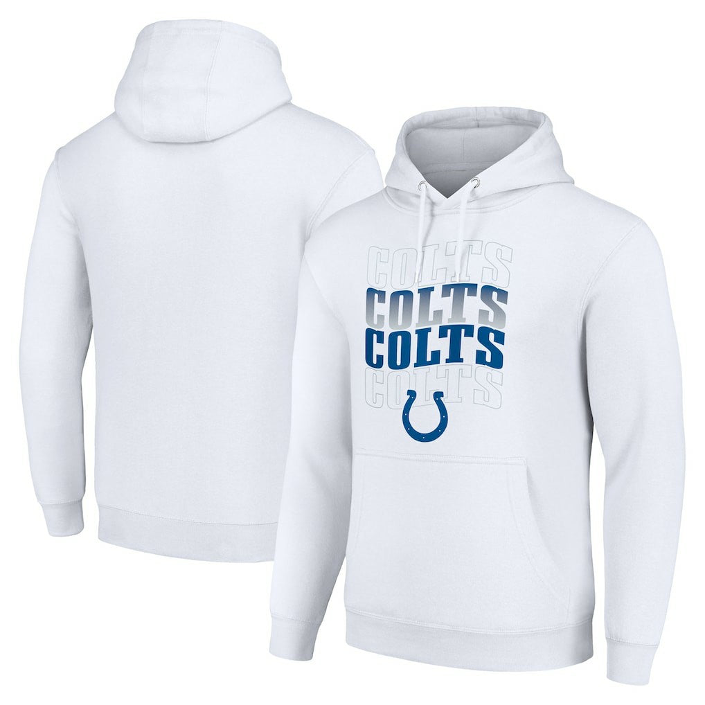 Indianapolis Colts Starter Four Team Name Logo Fleece Pullover Hoodie White | NFL