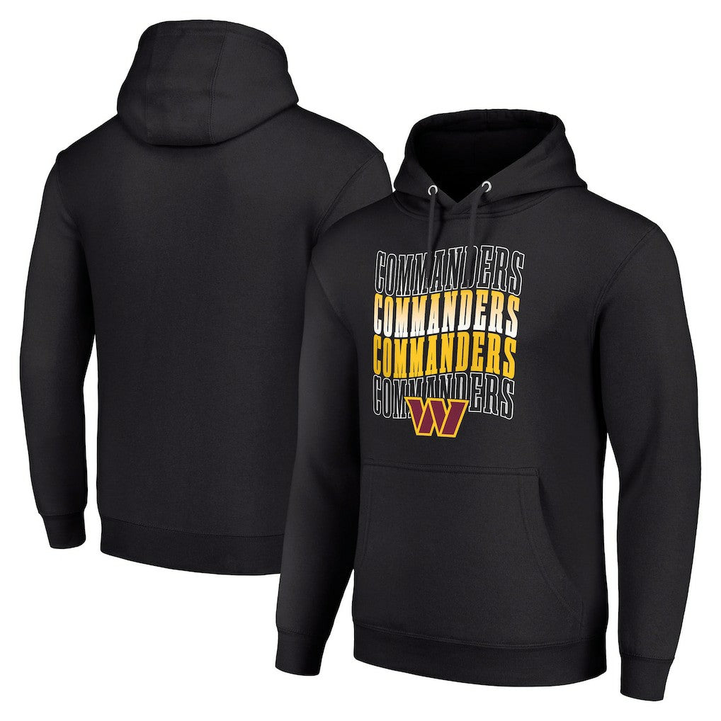 Washington Commanders Starter Four Team Name Logo Fleece Pullover Hoodie Black | NFL