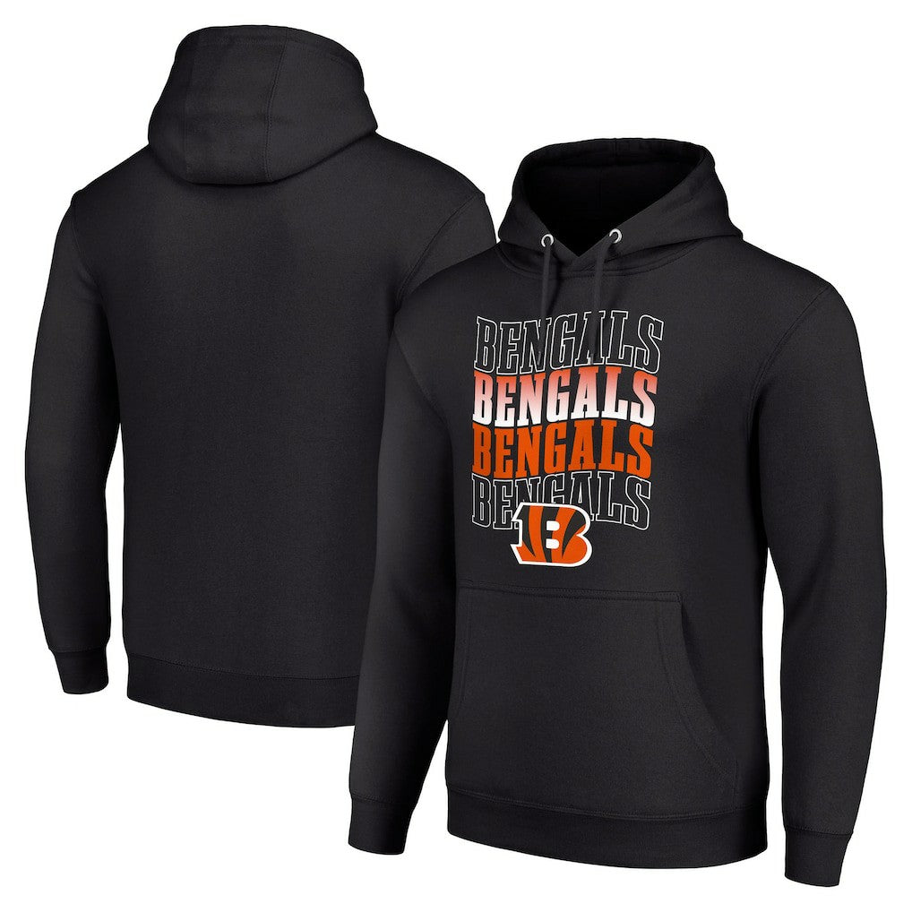 Cincinnati Bengals Starter Four Team Name Logo Fleece Pullover Hoodie Black | NFL
