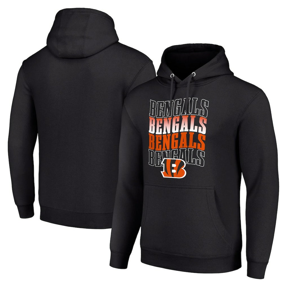 Cincinnati Bengals Starter Four Team Name Logo Fleece Pullover Hoodie Black | NFL