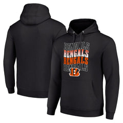 Cincinnati Bengals Starter Four Team Name Logo Fleece Pullover Hoodie Black | NFL