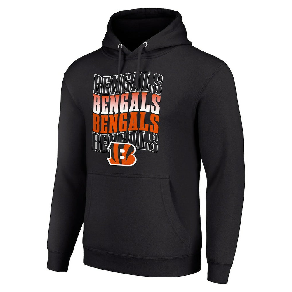 Cincinnati Bengals Starter Four Team Name Logo Fleece Pullover Hoodie Black | NFL
