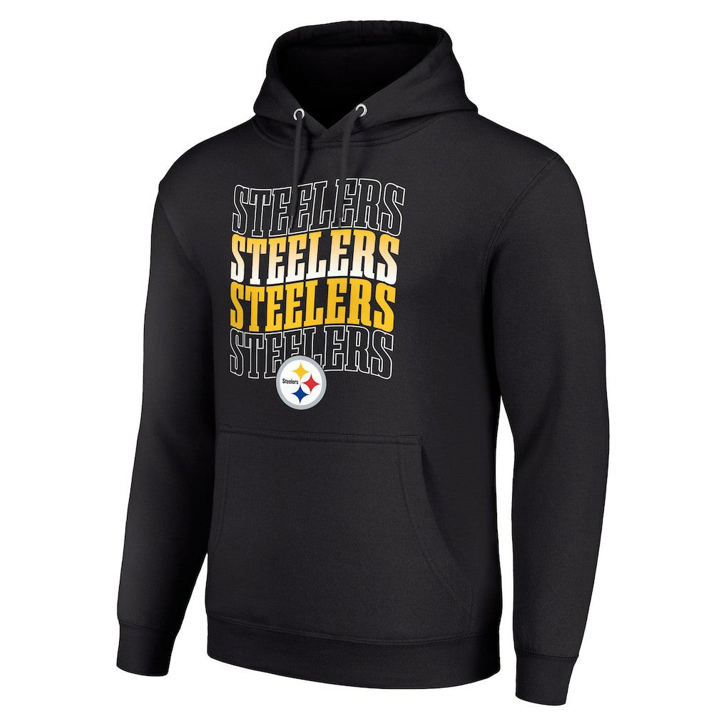 Pittsburgh Steelers Starter Four Team Name Logo Fleece Pullover Hoodie Black | NFL