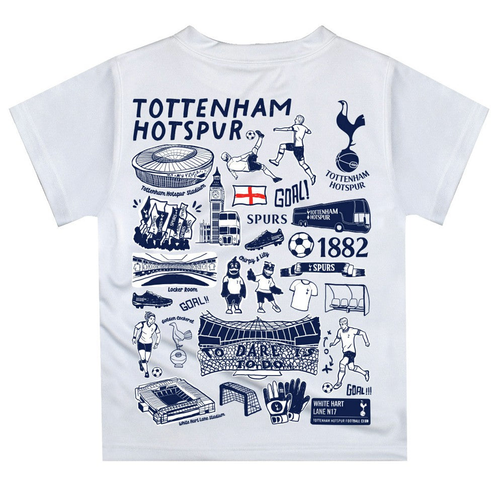 Tottenham Hotspur Vive La Fete Youth Impressions Artwork T-Shirt White - FIFA World CUP
