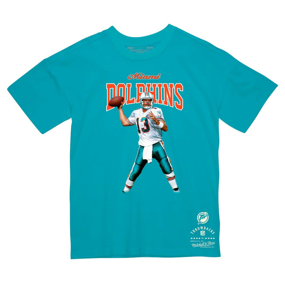 Dan Marino Miami Dolphins Sideline Retired Player T-Shirt Aqua | Mitchell & Ness