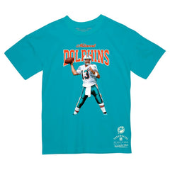 Dan Marino Miami Dolphins Sideline Retired Player T-Shirt Aqua | Mitchell & Ness