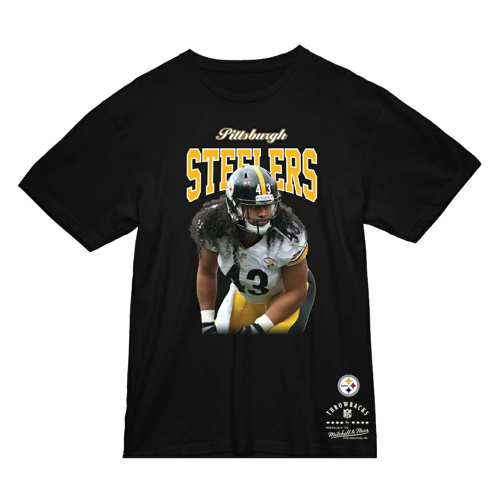 Troy Polamalu Pittsburgh Steelers Sideline Retired Player T-Shirt Black | Mitchell & Ness