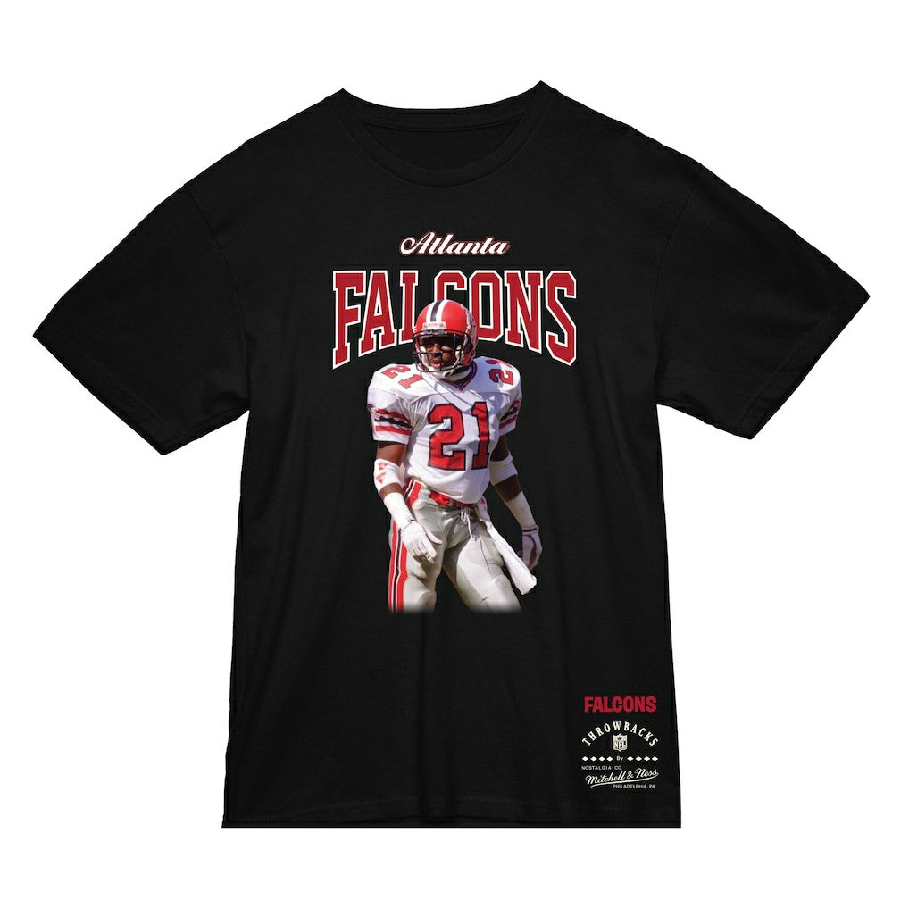 Deion Sanders Atlanta Falcons Sideline Retired Player T-Shirt Black | Mitchell & Ness