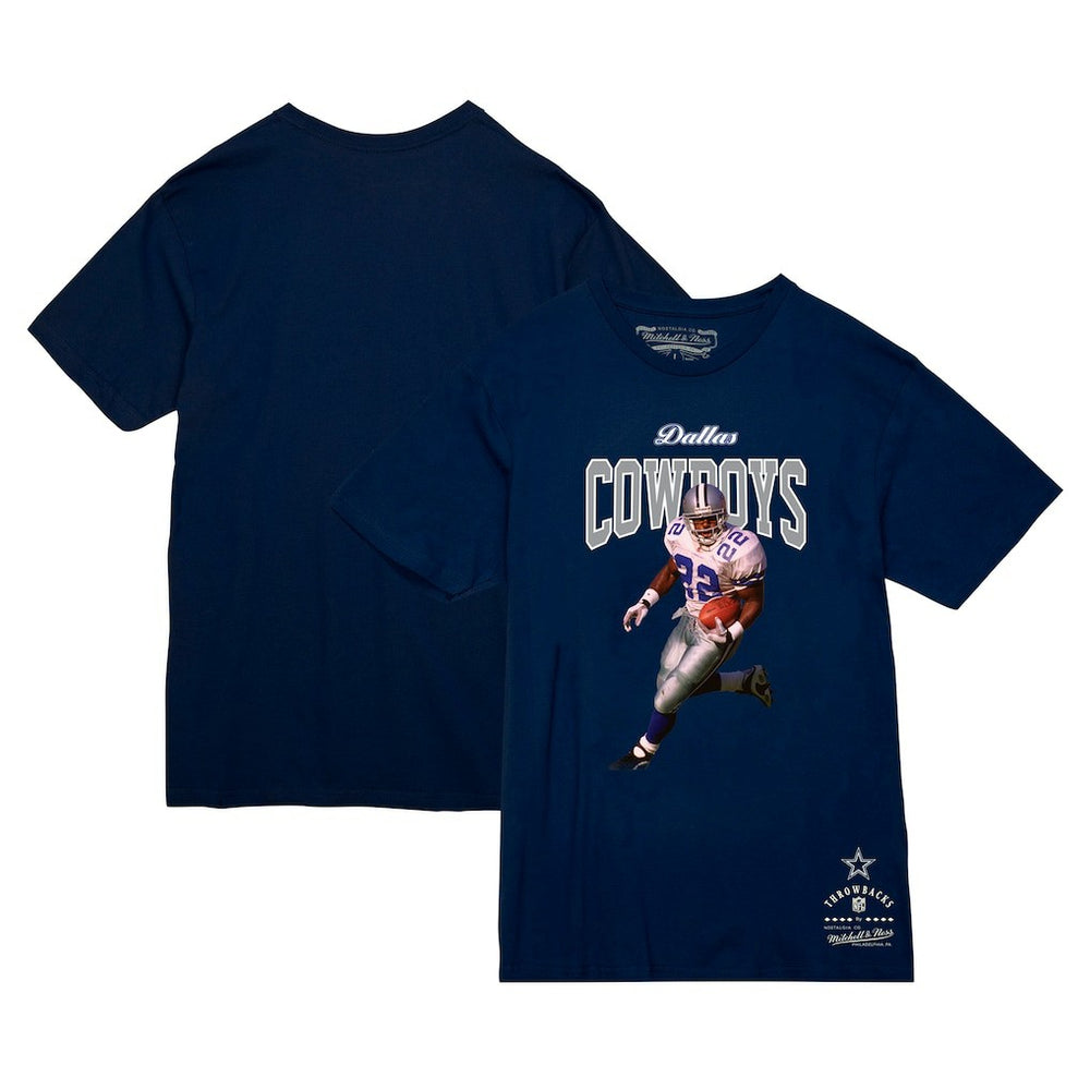 Emmitt Smith Dallas Cowboys Sideline Retired Player T-Shirt Navy | Mitchell & Ness