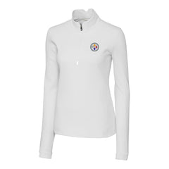 Pittsburgh Steelers Cutter & Buck Women's Traverse Stretch Quarter-Zip Pullover Top White | NFL