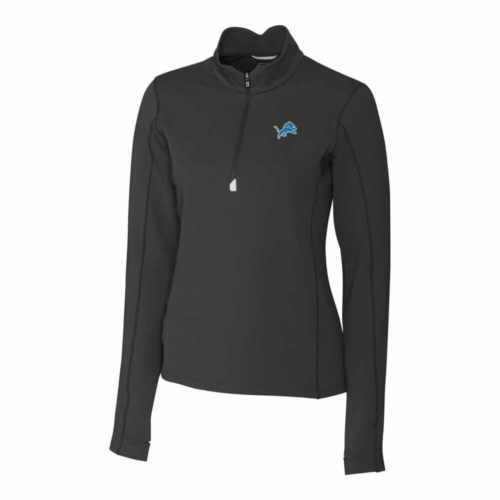 Detroit Lions Cutter & Buck Women's Traverse Stretch Quarter-Zip Pullover Top Black | NFL