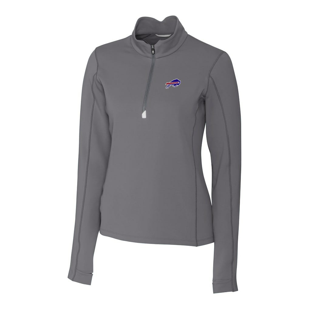 Buffalo Bills Cutter & Buck Women's Traverse Stretch Quarter-Zip Pullover Top Gray | NFL